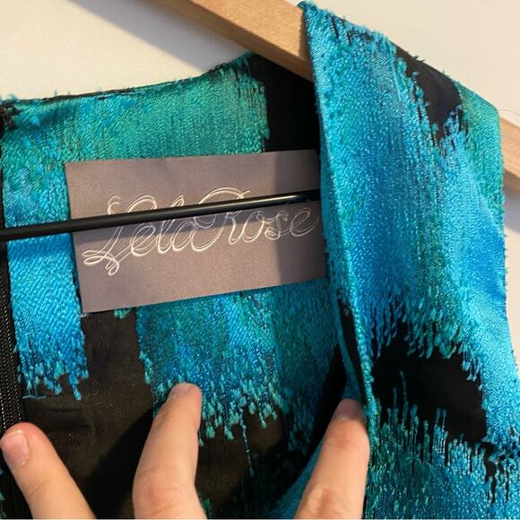 Lela Rose Blue Green Vibrant Cocktail Mini Dress 6 - Picture 9 of 10